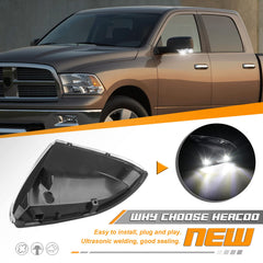 HERCOO LED side mirror light with turn signal and puddle light for Ram 1500 right improves road visibility