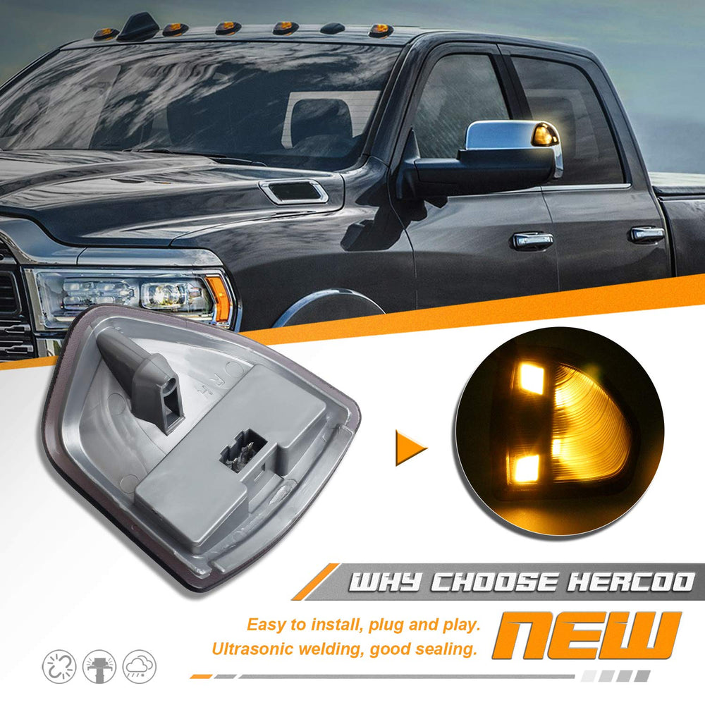 HERCOO LED right side mirror signal with smoked lens enhances lane-change signaling