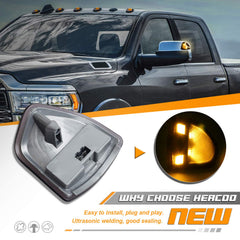 HERCOO LED right side mirror signal with smoked lens enhances lane-change signaling