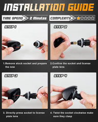 HERCOO license plate light easy install plug-and-play setup