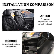 HESHS easy-install visuals show quick fit on Bronco seats.