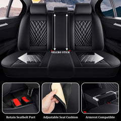 HESHS pocket-design seat covers in black offer convenient storage.
