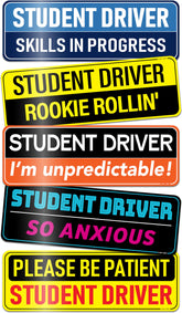 HEY-OKEY student driver sign magnet boosts roadside visibility for new drivers.