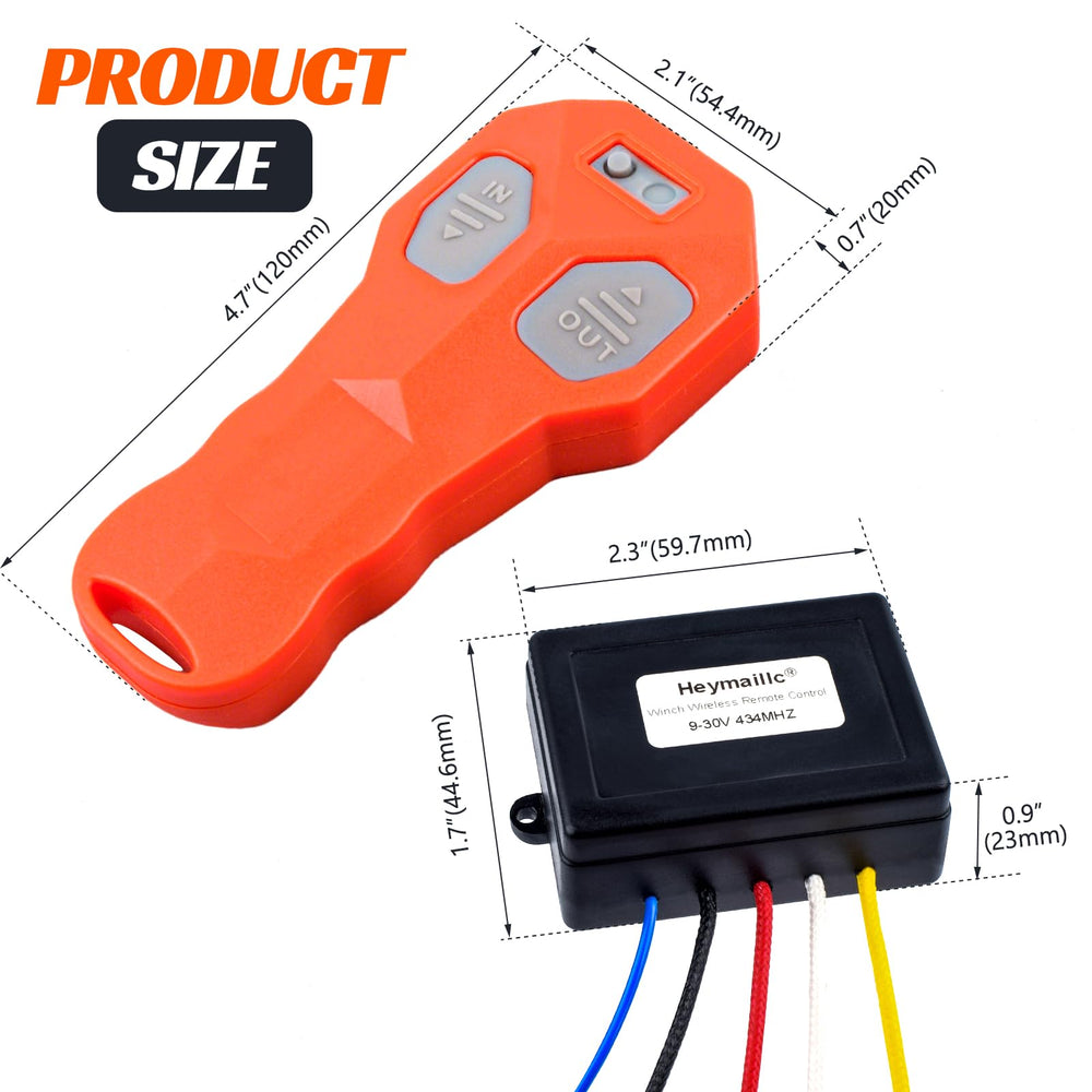 Heymaillc remote control with 100 ft range for winching from afar