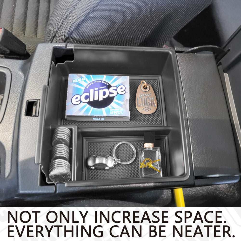 HGWEI armrest storage tray for Ranger sturdy ABS with non-slip mats.