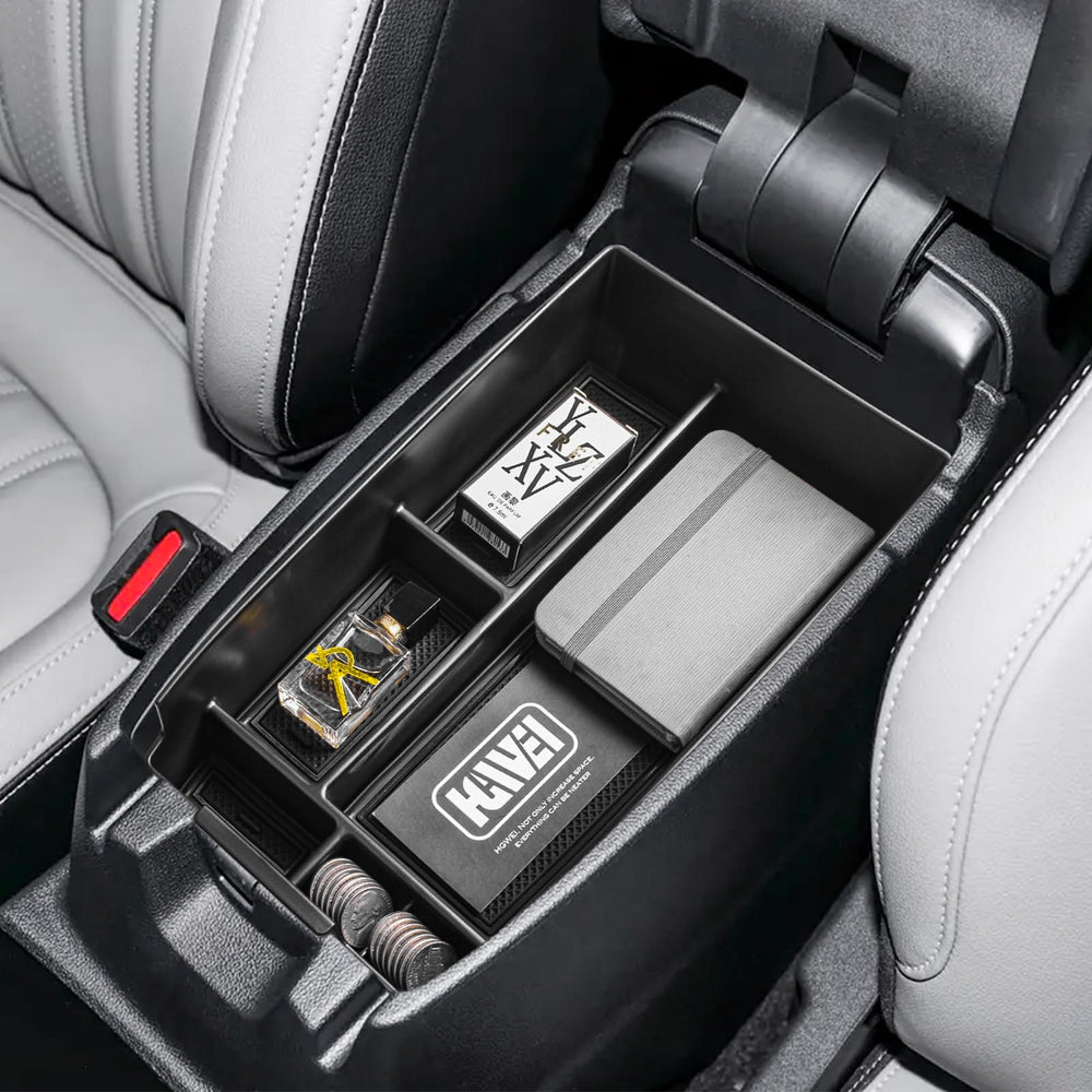 HGWEI center console organizer installs without tools.