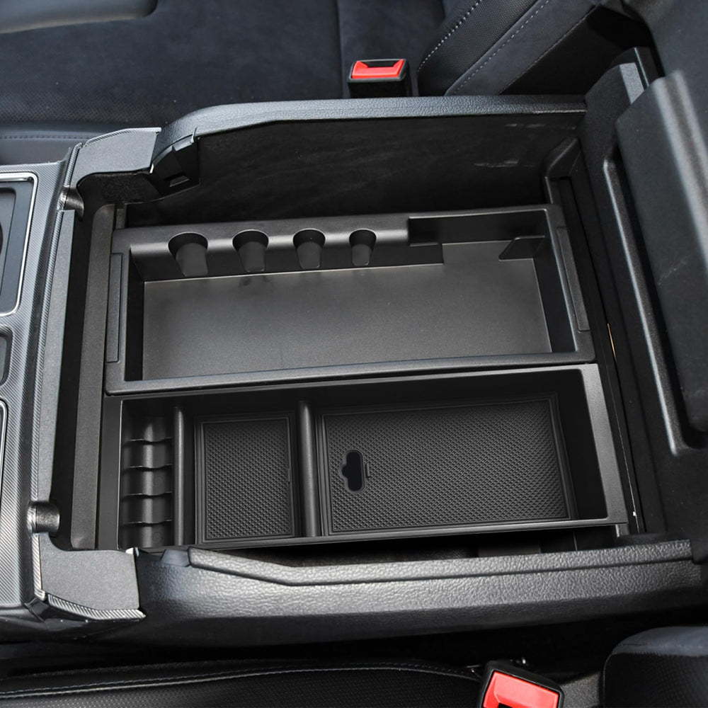 Close-up of HGWEI ABS-material center console organizer for durability