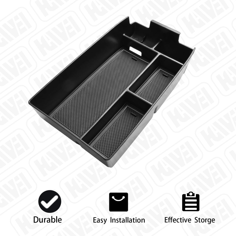 HGWEI center console organizer with rubber mats prevents items from sliding.