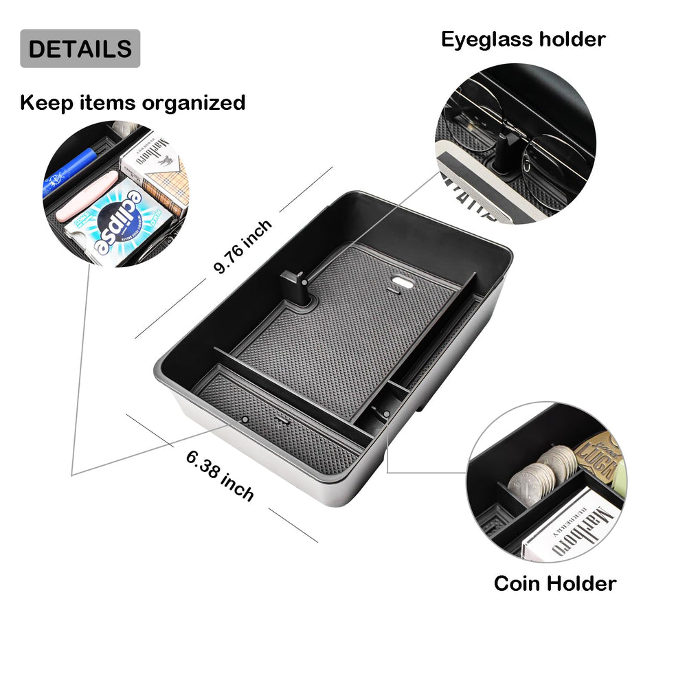 HGWEI center-console tray matte finish adds durable, premium feel.