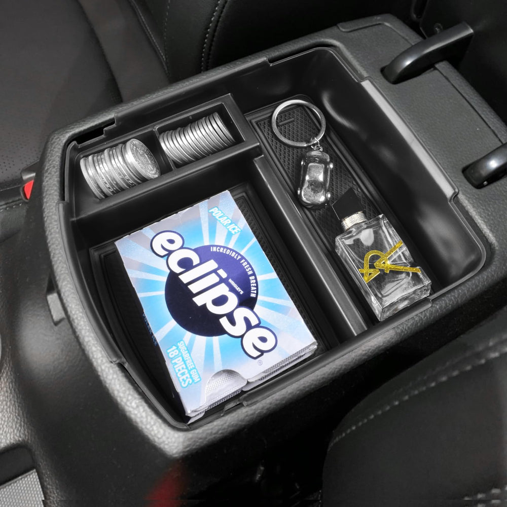 HGWEI center console tray organizer for Kia Seltos keeps coins and keys neatly organized.