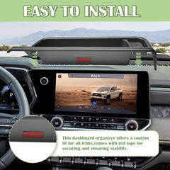 HGWEI dash storage tray in ABS with non-slip mats stabilizes items during driving.