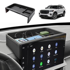 HGWEI dash storage tray fits 2025–2026 Explorer behind the 13.2-inch display, secures items.