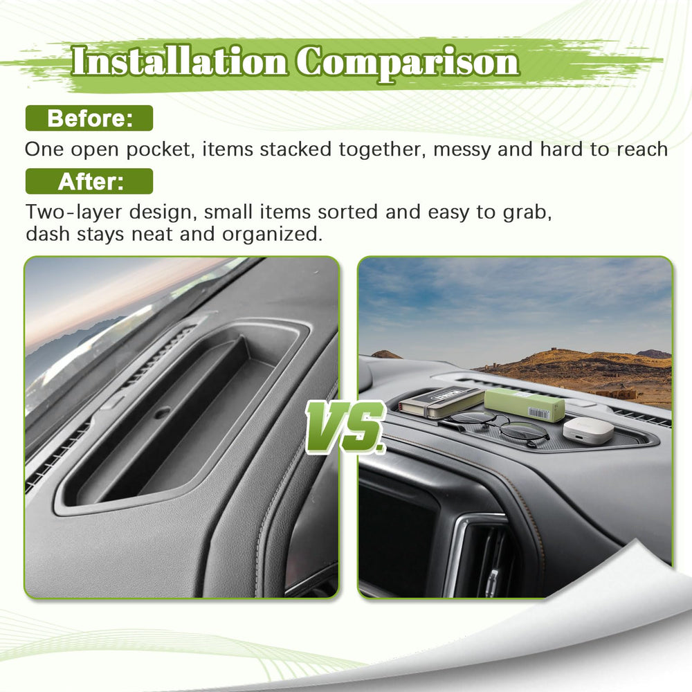 HGWEI dash storage tray fits Silverado 2019–2021 1500 models.