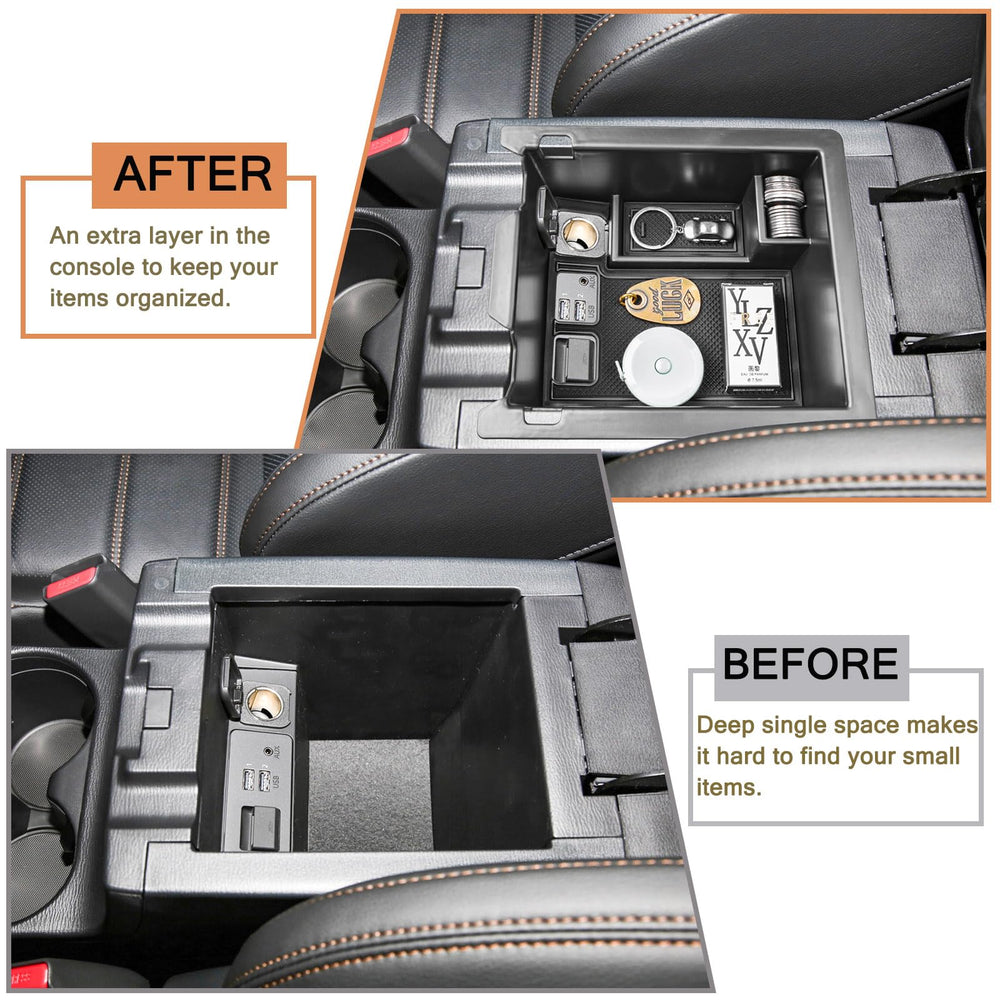 HGWEI rubber tray liner prevents items from sliding during drives.