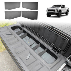 HGWEI tailgate dividers in Chevy Colorado fit; organized storage for tools.