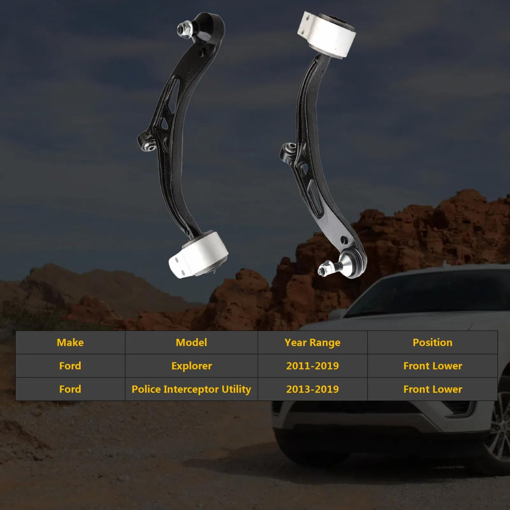 HHCM front lower control arm kit with ball joint assembly, left side, promotes smooth suspension travel.