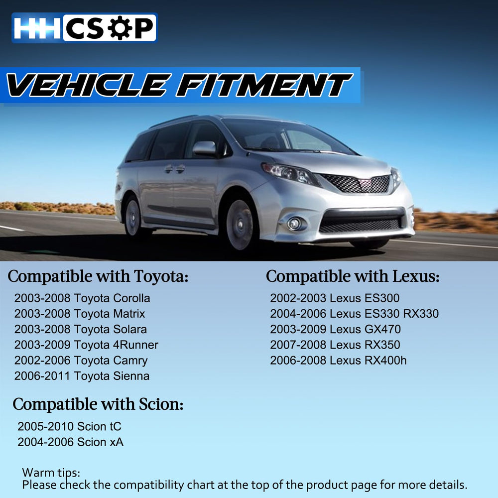 HHCSOP compatibility chart illustration for Toyota and Lexus models