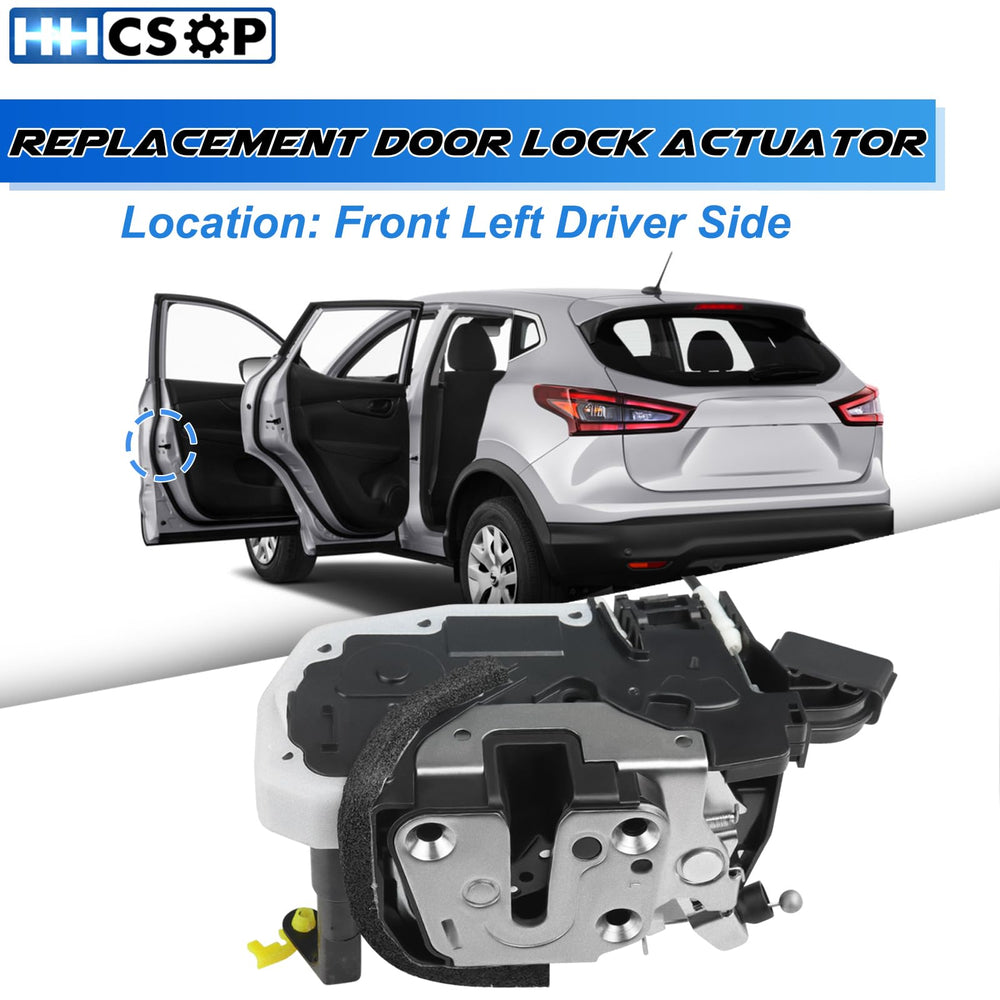 HHCSOP Nissan Rogue front driver door latch actuator close-up shows durable materials