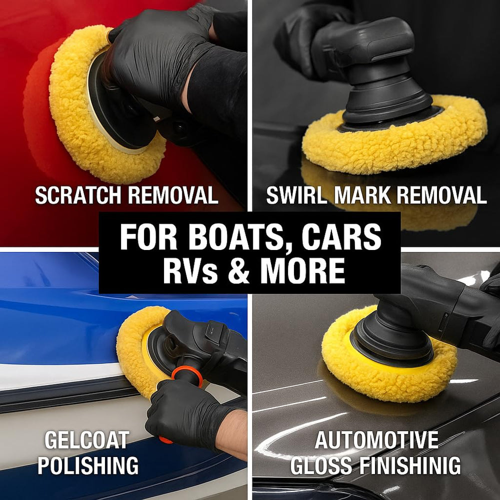 HI-BUFF pad on rotary polisher demonstrates compatibility with common compounds
