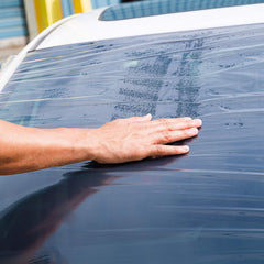 Hi-Tech dust barrier keeps workshop dust away during repairs.