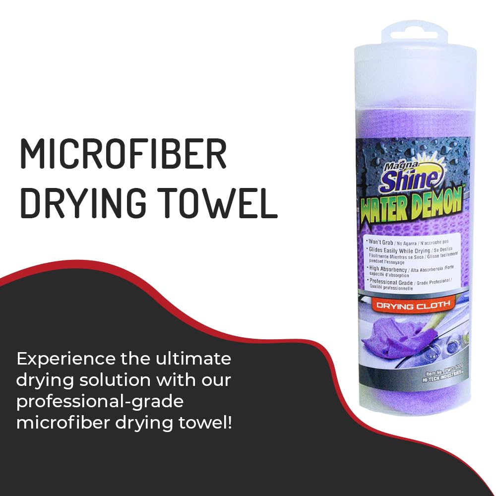 HI-TECH Magna Shine Water Demon towel absorbs water quickly for efficient drying