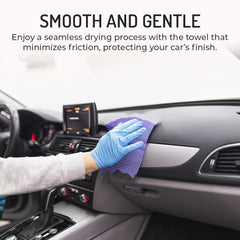 HI-TECH Magna Shine Water Demon towel's waffle texture reduces friction on paint