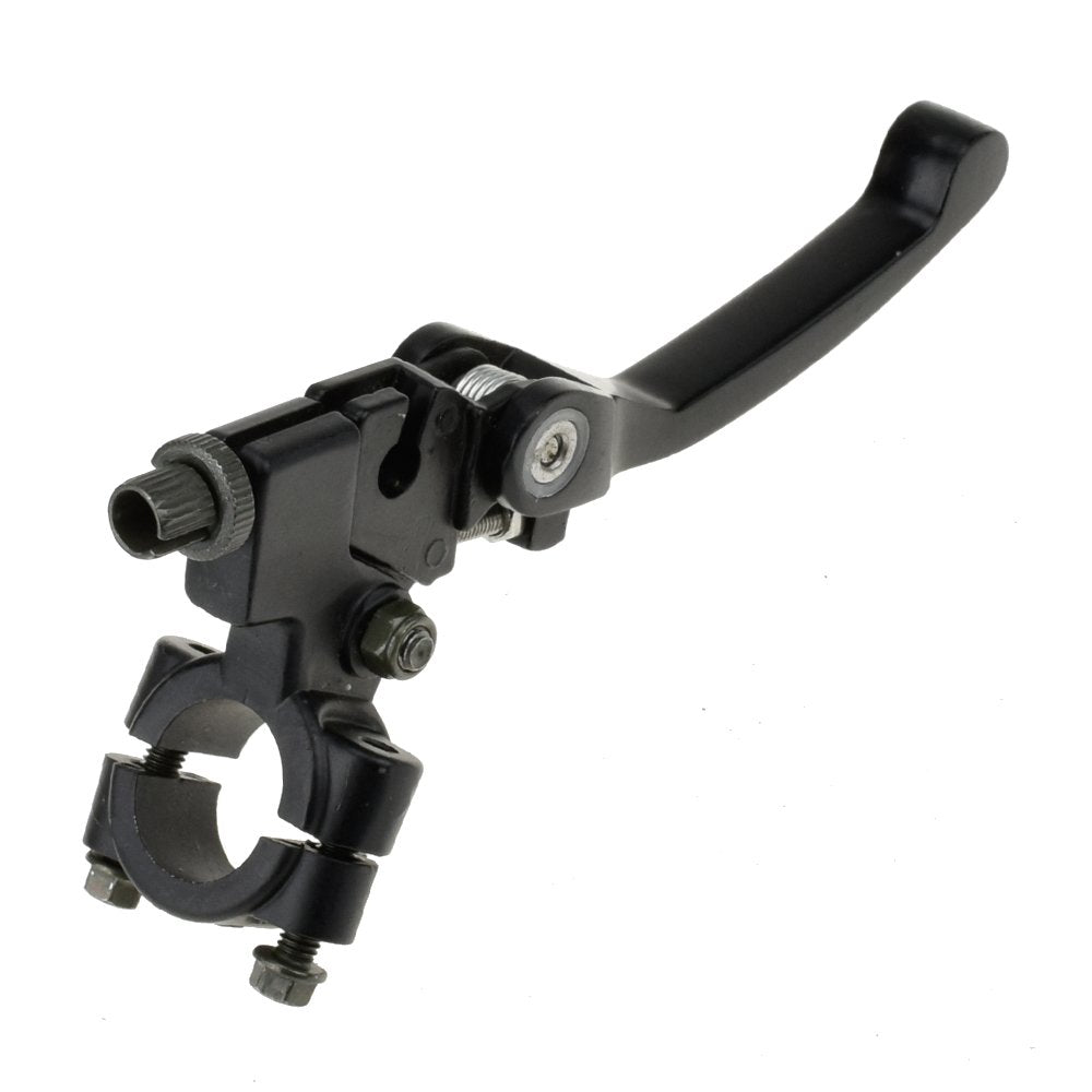 Closeup of HIAORS aluminum dirt bike clutch lever showing lightweight durability.