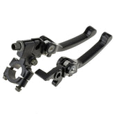 HIAORS black chrome clutch lever mounted on 22mm handlebar, ready for precise left-side control.