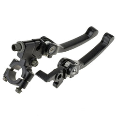 HIAORS black chrome clutch lever mounted on 22mm handlebar, ready for precise left-side control.