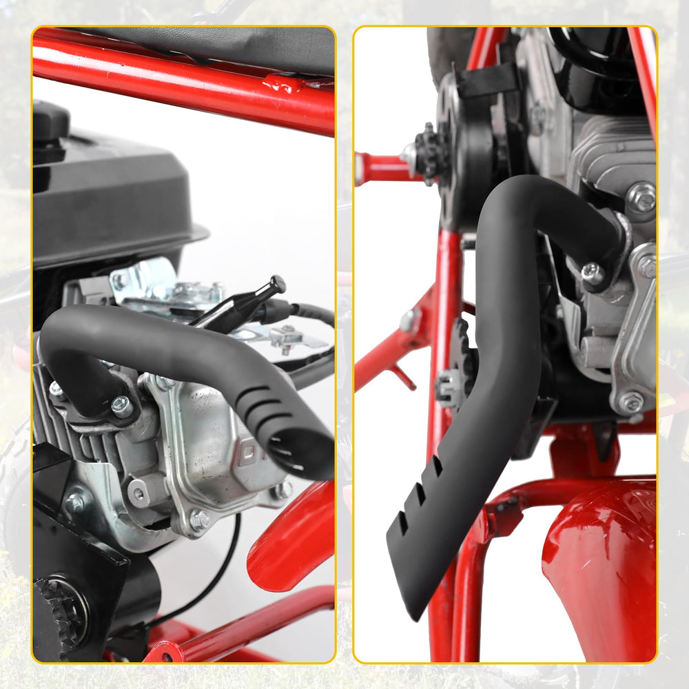 Extended exhaust pipe assembly ready for upgrade on compatible engines