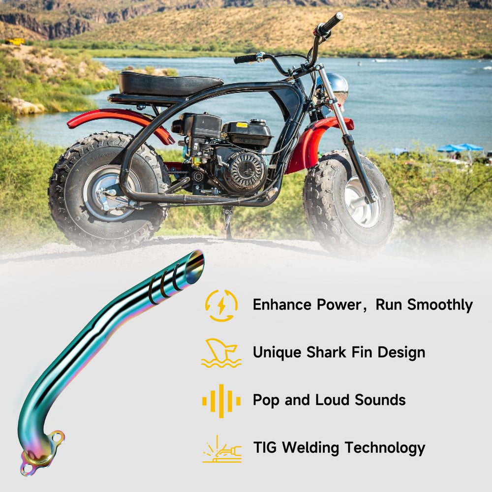 HIAORS extended exhaust pipe enhances airflow for stronger performance.
