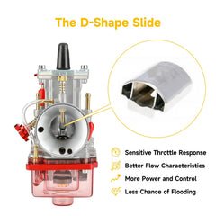 HIAORS PWK24 flat-slide design delivers precise air flow