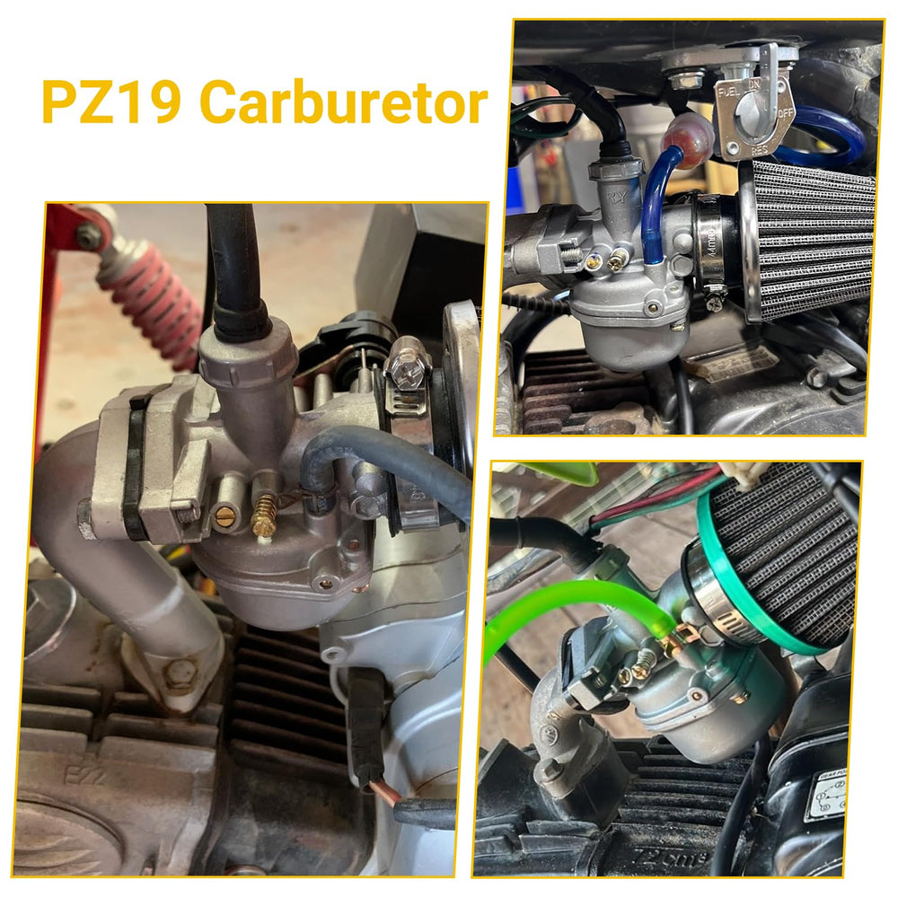 HIAORS PZ19 carburetor easy installation for ATVs and dirt bikes.