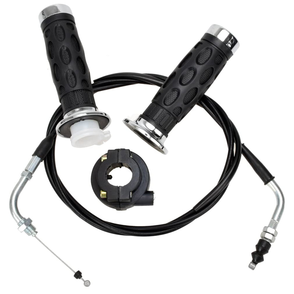 HIAORS scooter throttle assembly on bar demonstrates secure installation.