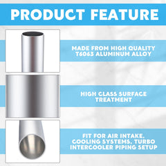 Hicarer 6063 aluminum alloy straight pipe with brushed finish for durability