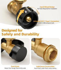 HICOOI brass construction gauge resists corrosion outdoors.