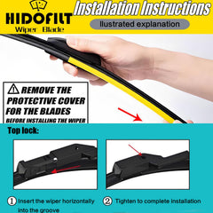 HIDOFILT top-lock wipers for Model Y ensure secure fit on highway speeds.