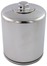 Hiflofiltro HF171CRC chrome oil filter exterior view for track and street use.