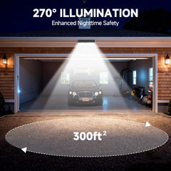 Hifor magnetic solar light with 92 LEDs provides strong illumination.