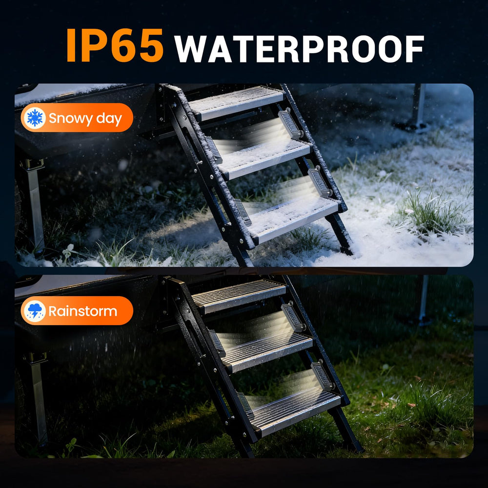 Hifor step light pack four with eight magnets offers flexible RV lighting options.
