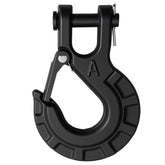 High-PQ clevis slip hook in matte black designed for heavy towing and durability.