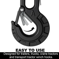 High-PQ heavy-duty hook supports up to 37,400 pounds.