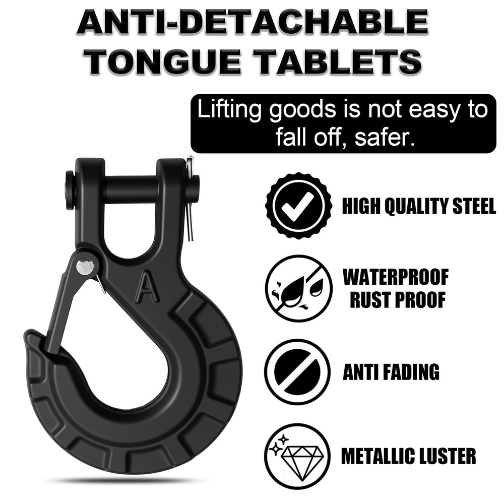 High-PQ safety latch keeps cables secured during high-tension operations.