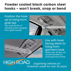 High Road powder-coated surface resists rust for long-lasting use