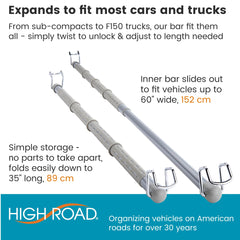 High Road bar can be stored easily when not in use