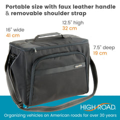 High Road Car Office Organizer padded shoulder strap and reinforced handle for easy transport