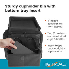 High Road CarHop backseat organizer neatly stores toys, cables, and papers.