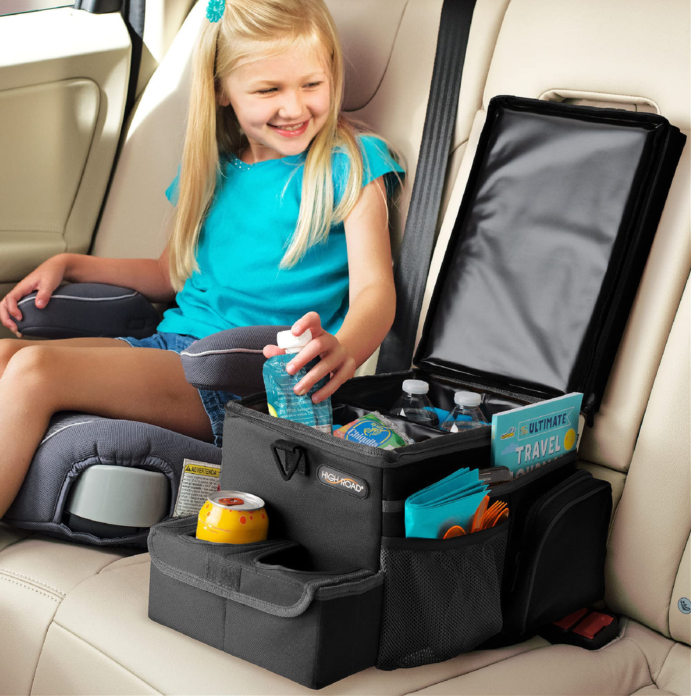 High Road CarHop with insulated compartment showcases organized food storage on road trips.