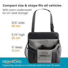 High Road DriverStash dimensions 12.8 by 10.9 by 2.6 inches for ample storage