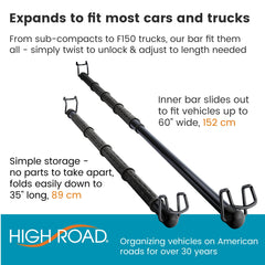 High Road bar keeps garments neat without obstructing rear visibility